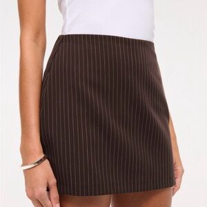 Abercrombie & Fitch Brown Pinstripe Mini Skirt